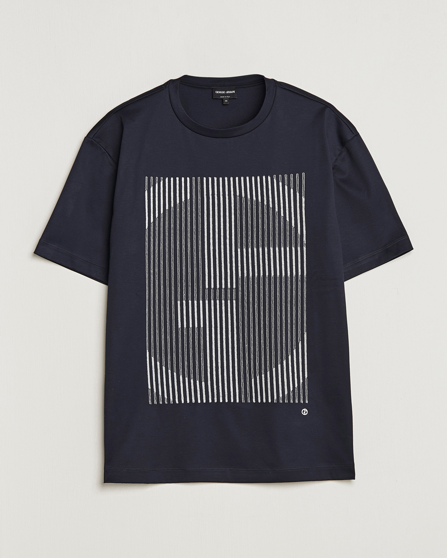 Men | T-Shirts | Giorgio Armani | Abstract Logo T-Shirt Navy
