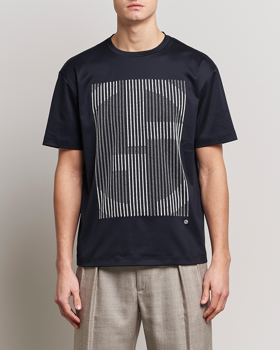Men | Giorgio Armani | Giorgio Armani | Abstract Logo T-Shirt Navy