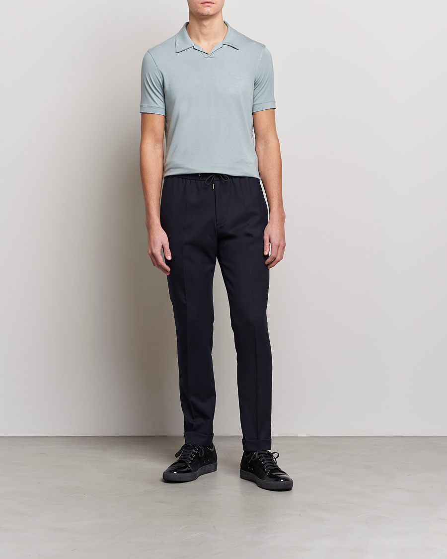 Men | Polo Shirts | Giorgio Armani | Short Sleeve Stretch Polo Light Grey
