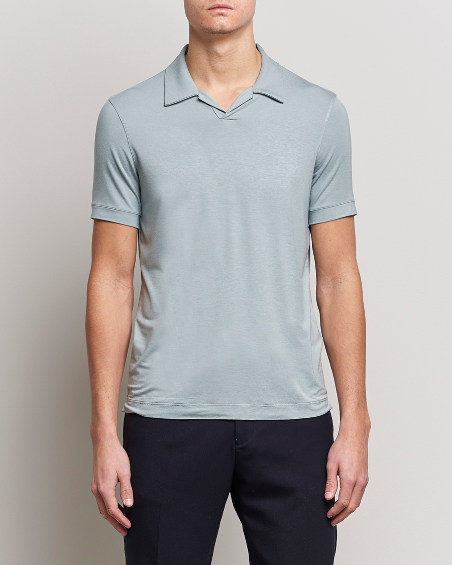 Men |  | Giorgio Armani | Short Sleeve Stretch Polo Light Grey