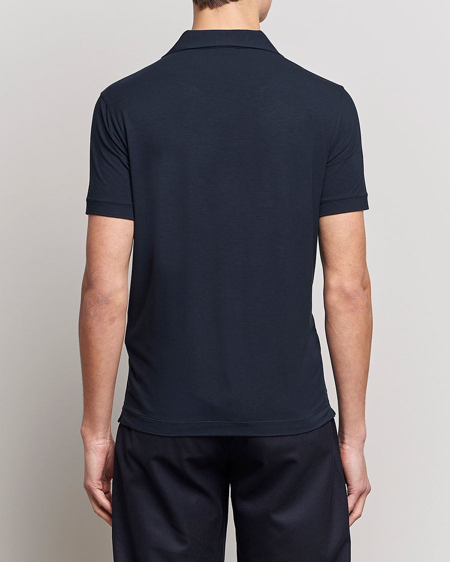 Men | Polo Shirts | Giorgio Armani | Short Sleeve Stretch Polo Navy