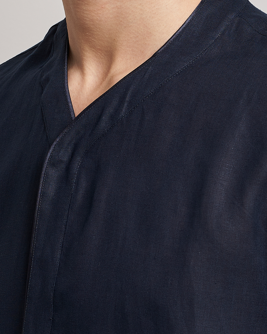 Men | Shirts | Giorgio Armani | Linen Guru Shirt Navy