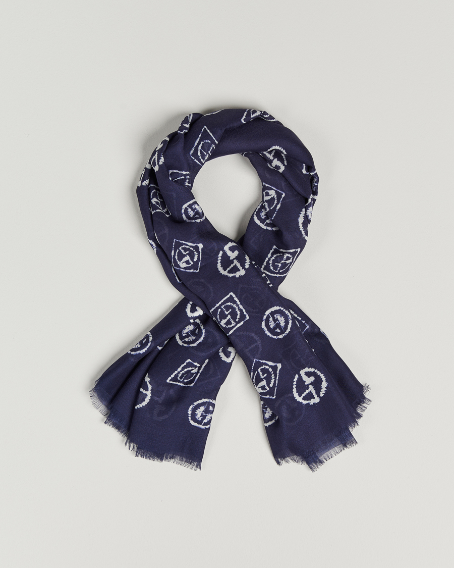 Men | Giorgio Armani Woven Logo Scarf Navy | Giorgio Armani | Woven Logo Scarf Navy
