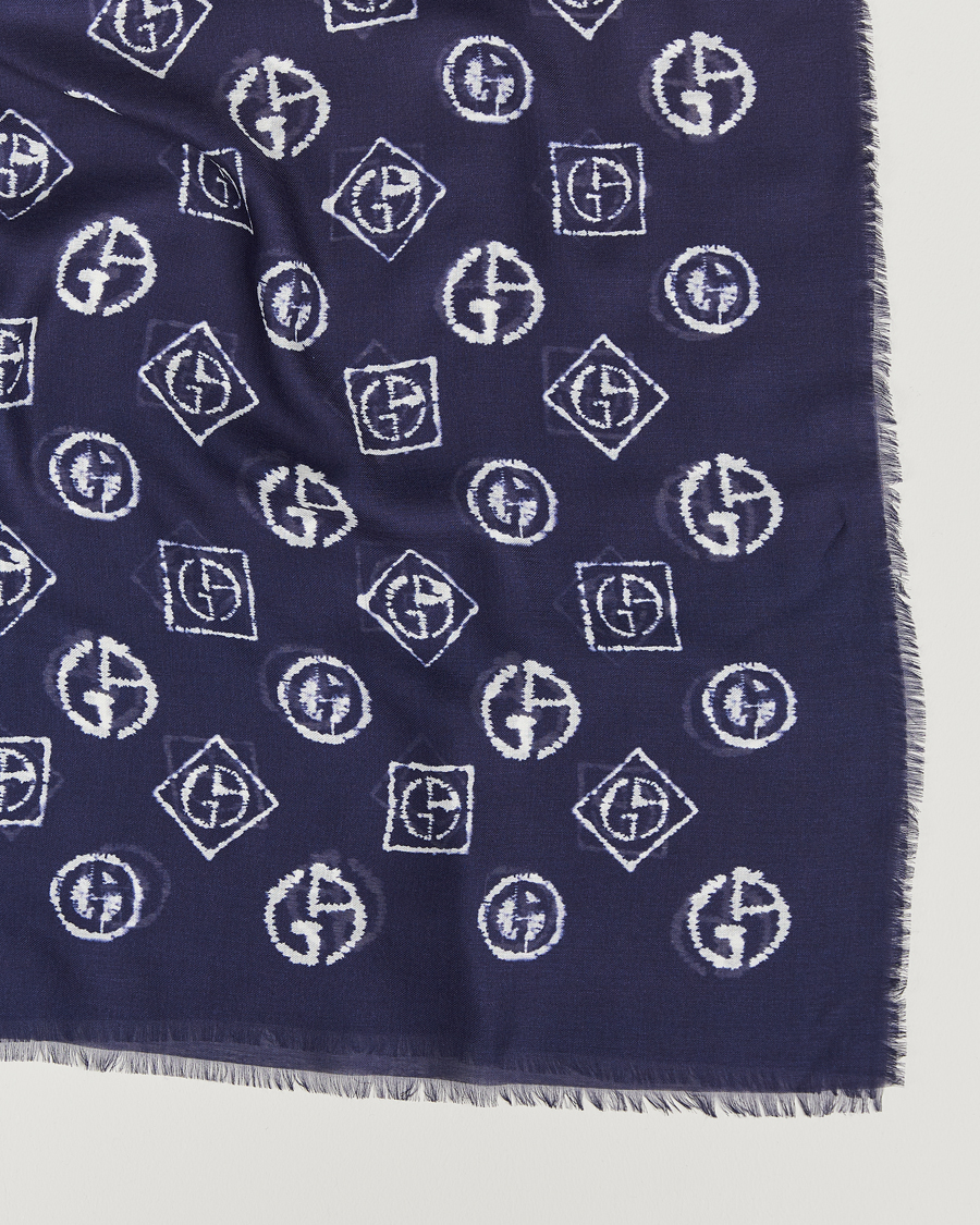 Men | Giorgio Armani Woven Logo Scarf Navy | Giorgio Armani | Woven Logo Scarf Navy