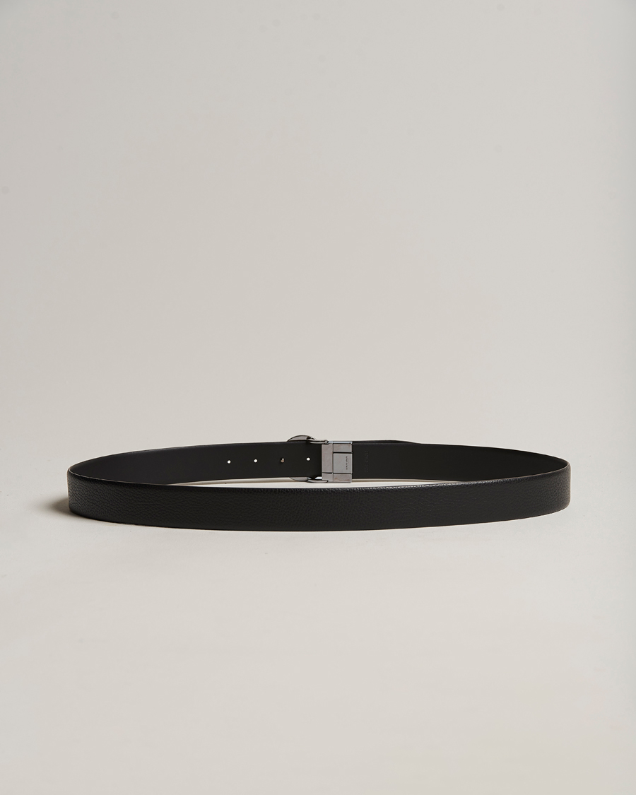 Men | Belts | Giorgio Armani | Reversible Leather Belt Black