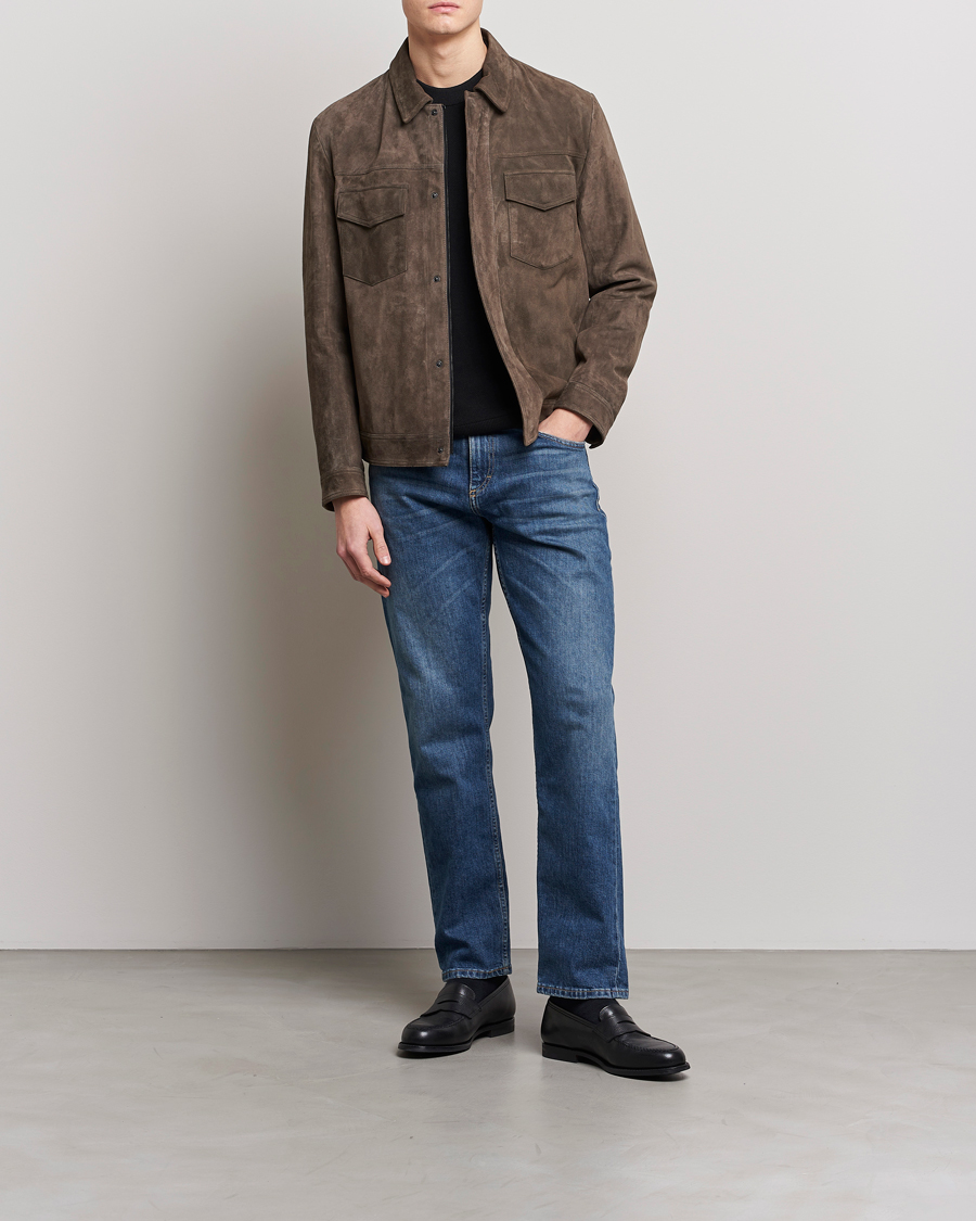 Men | Coats & Jackets | BOSS BLACK | Mucker Suede Jacket Dark Grey