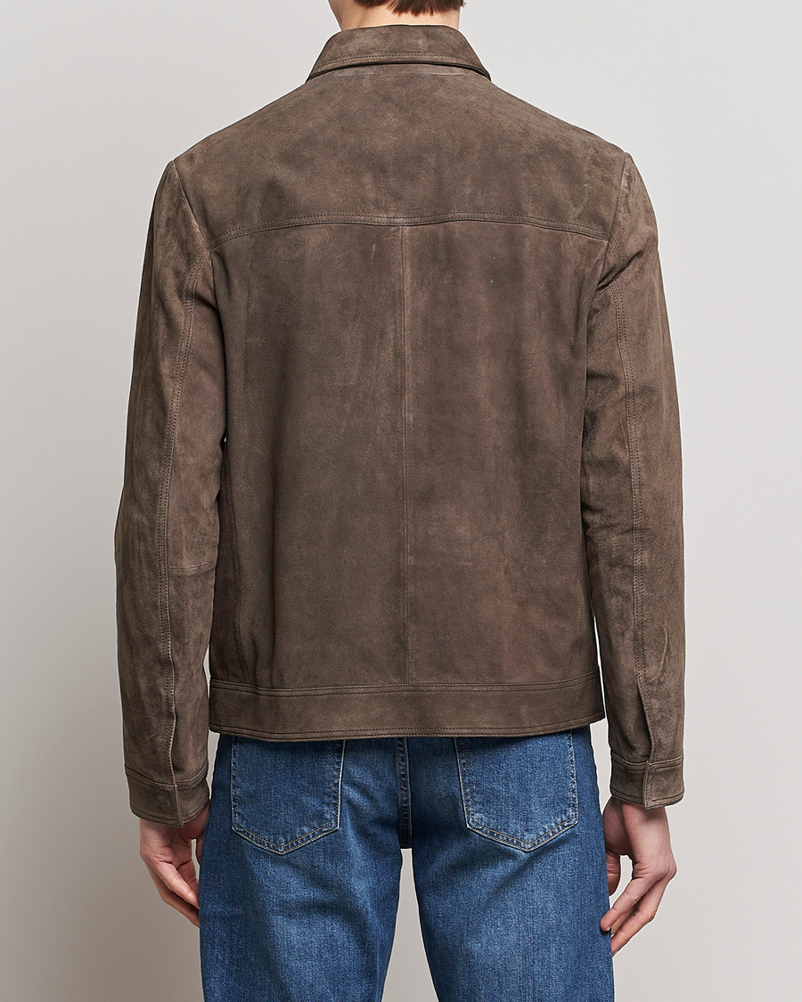 Men | Coats & Jackets | BOSS BLACK | Mucker Suede Jacket Dark Grey