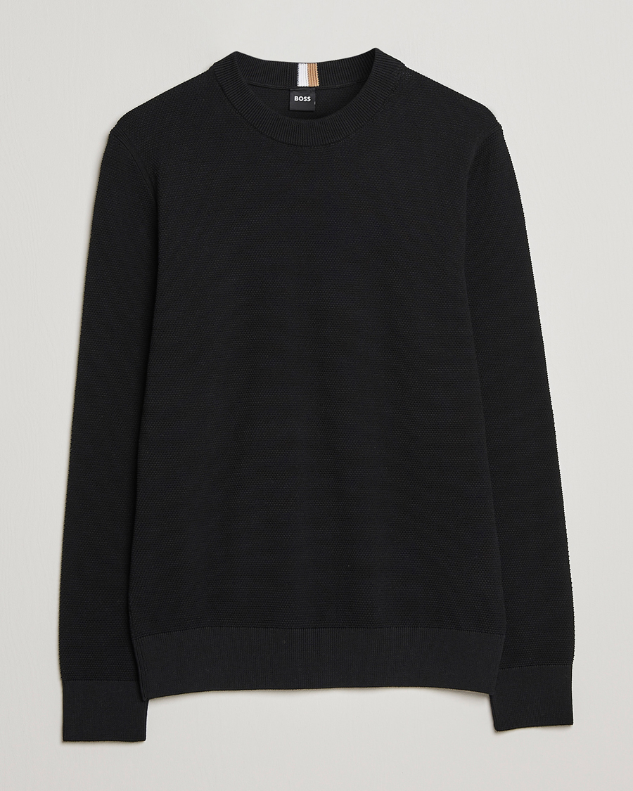 Men | Sweaters & Knitwear | BOSS BLACK | Ecaio Knitted Sweater Black