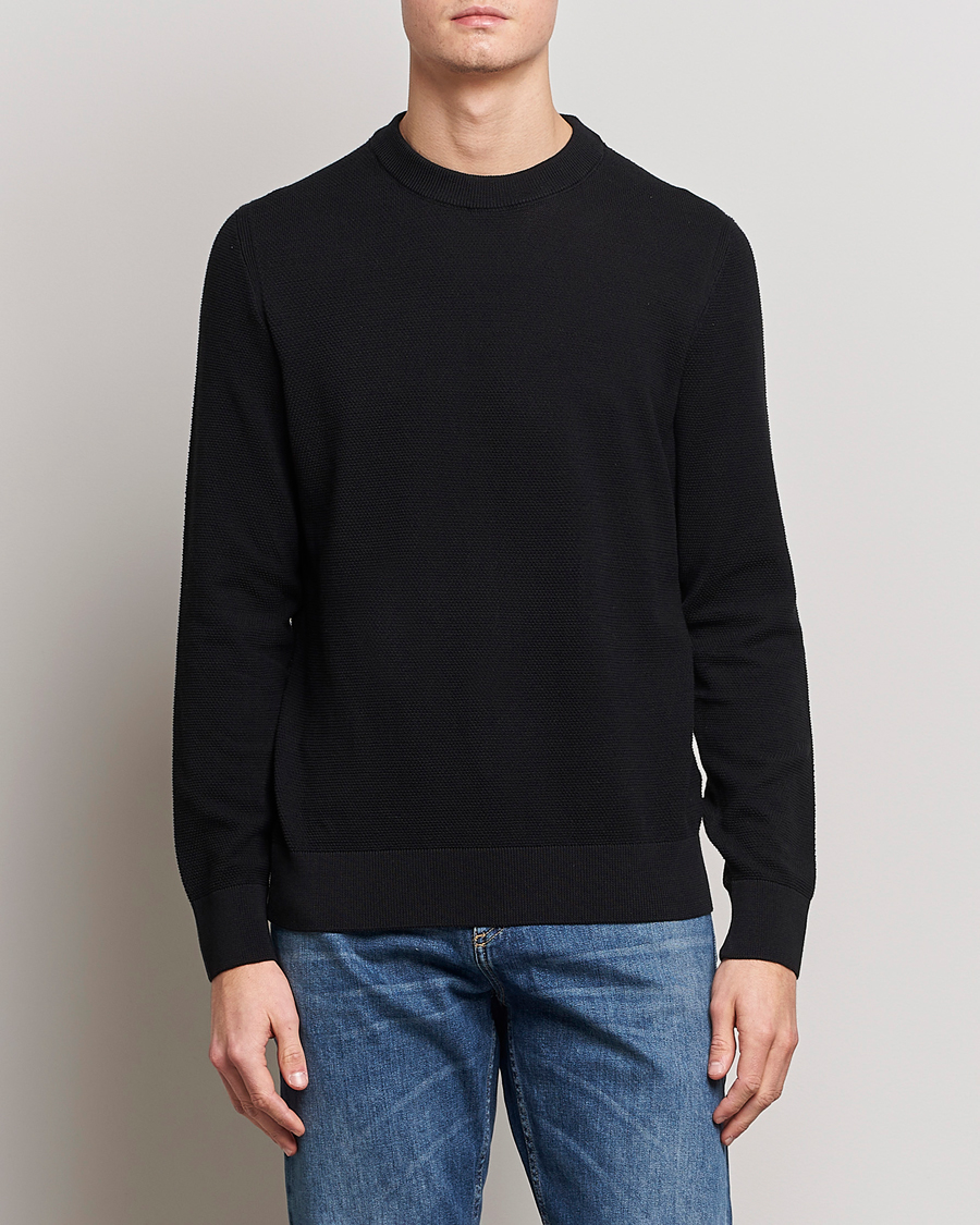 Men | Sweaters & Knitwear | BOSS BLACK | Ecaio Knitted Sweater Black