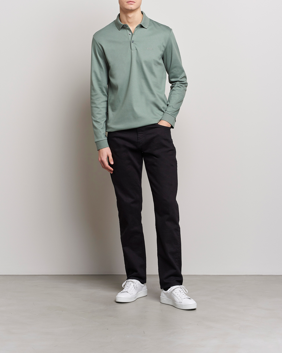 Men | Sweaters & Knitwear | BOSS BLACK | Pado Knitted Polo Shirt Open Green
