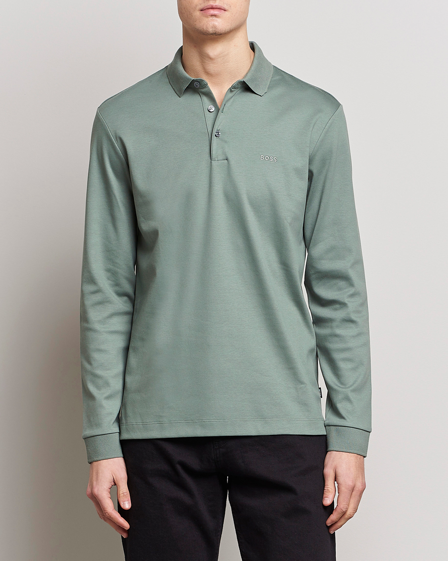 Men | Knitted Polo Shirts | BOSS BLACK | Pado Knitted Polo Shirt Open Green