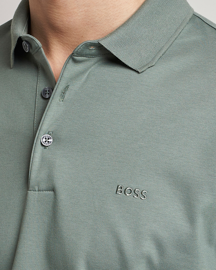 Men | Sweaters & Knitwear | BOSS BLACK | Pado Knitted Polo Shirt Open Green