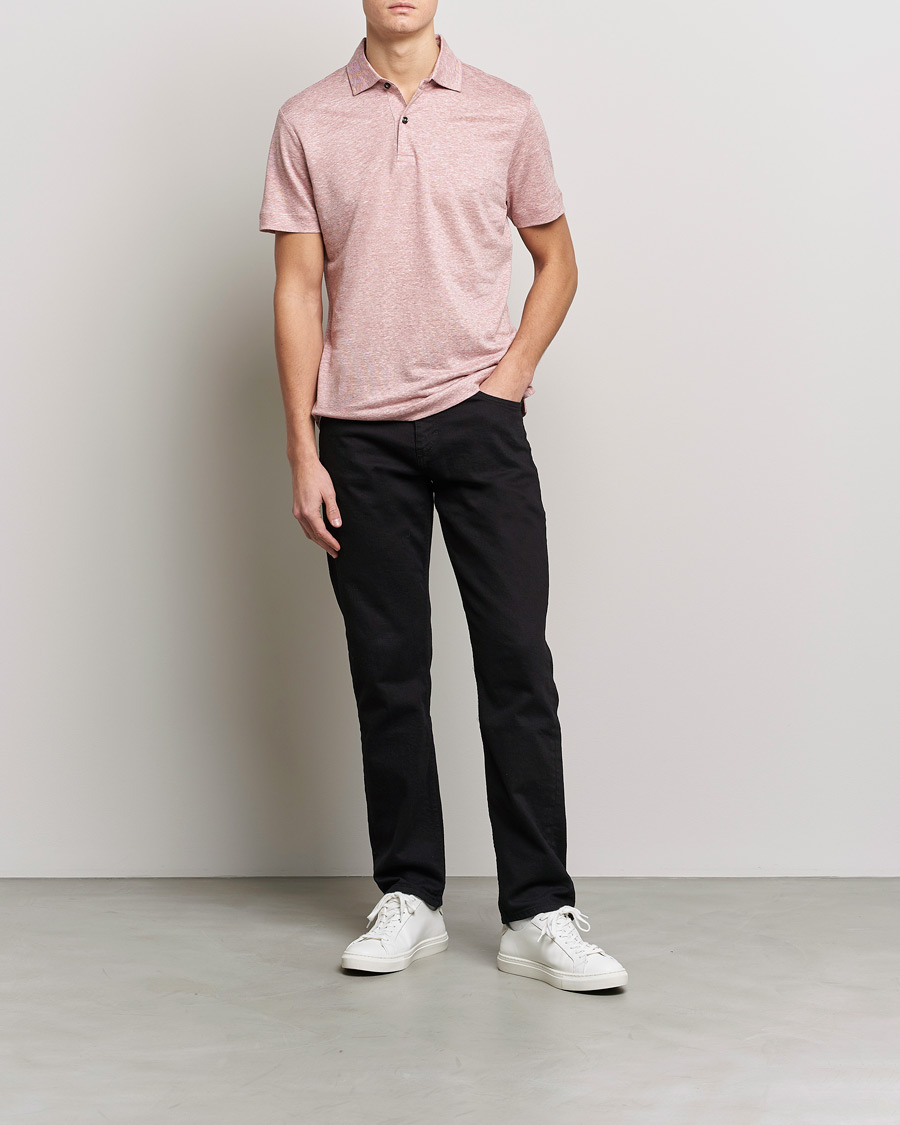 Men | Polo Shirts | BOSS BLACK | Press Linen Polo Open Pink
