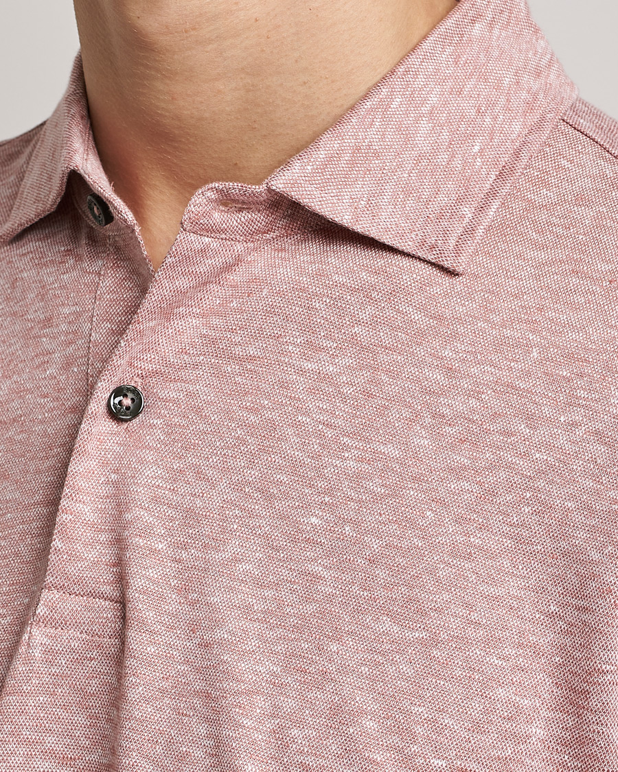 Men | Polo Shirts | BOSS BLACK | Press Linen Polo Open Pink