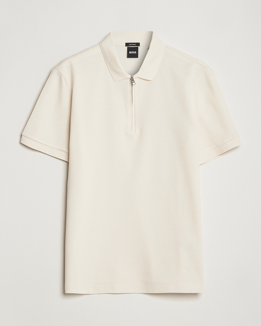 Men | Polo Shirts | BOSS BLACK | Paras Structured Polo Open White