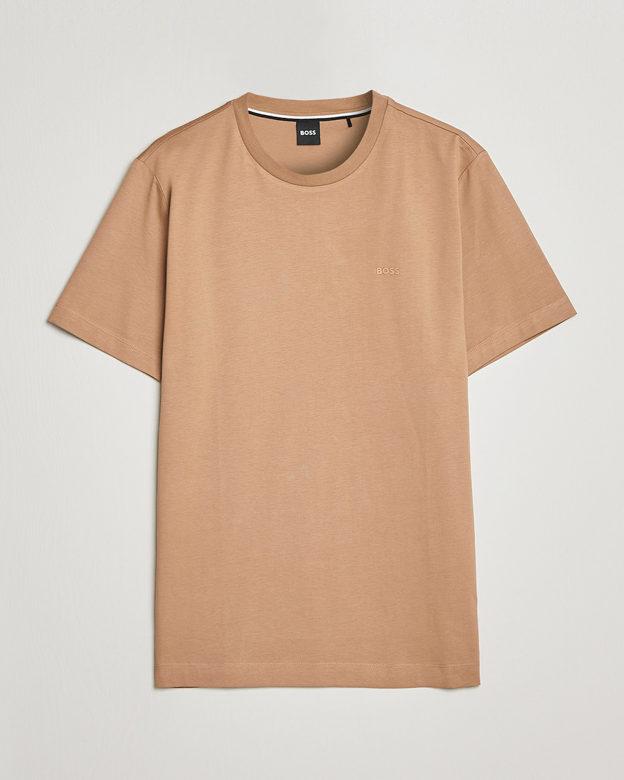 Men | T-Shirts | BOSS BLACK | Thompson Logo Crew Neck T-Shirt Medium Beige