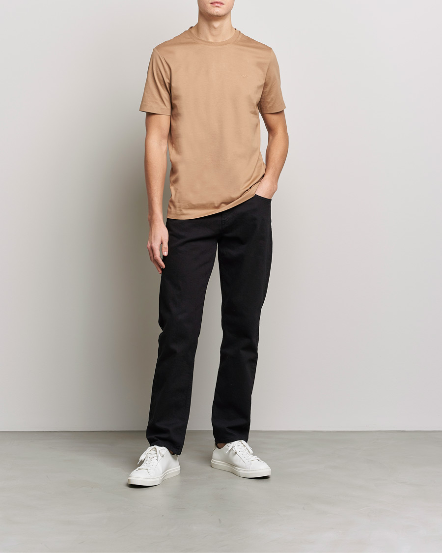 Men | T-Shirts | BOSS BLACK | Thompson Logo Crew Neck T-Shirt Medium Beige