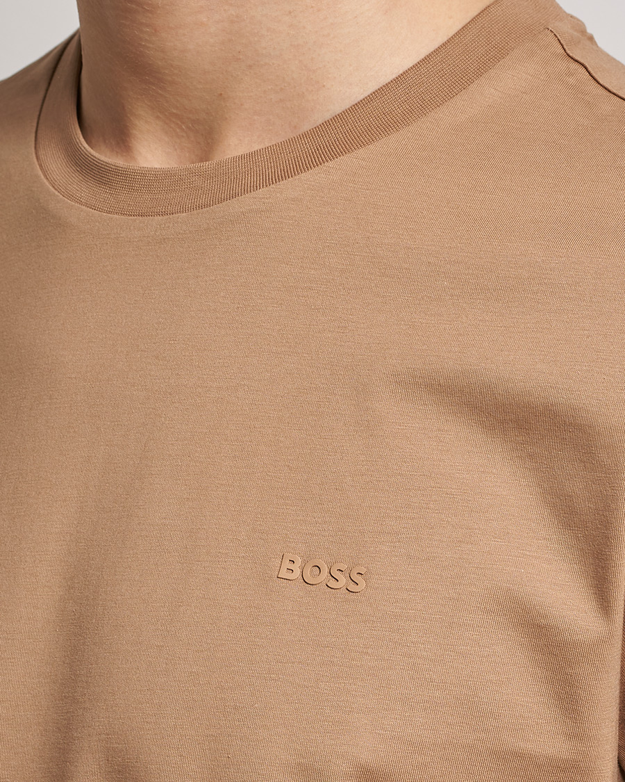 Men | T-Shirts | BOSS BLACK | Thompson Logo Crew Neck T-Shirt Medium Beige