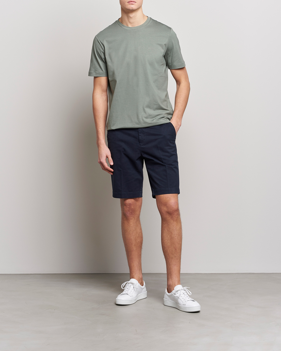 Men | T-Shirts | BOSS BLACK | Thompson Logo Crew Neck T-Shirt Open Green