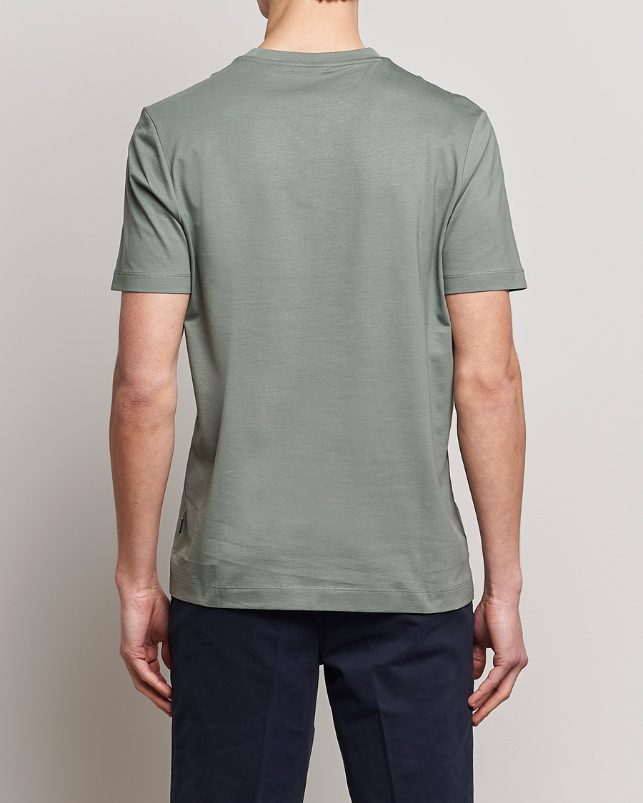 Men | T-Shirts | BOSS BLACK | Thompson Logo Crew Neck T-Shirt Open Green