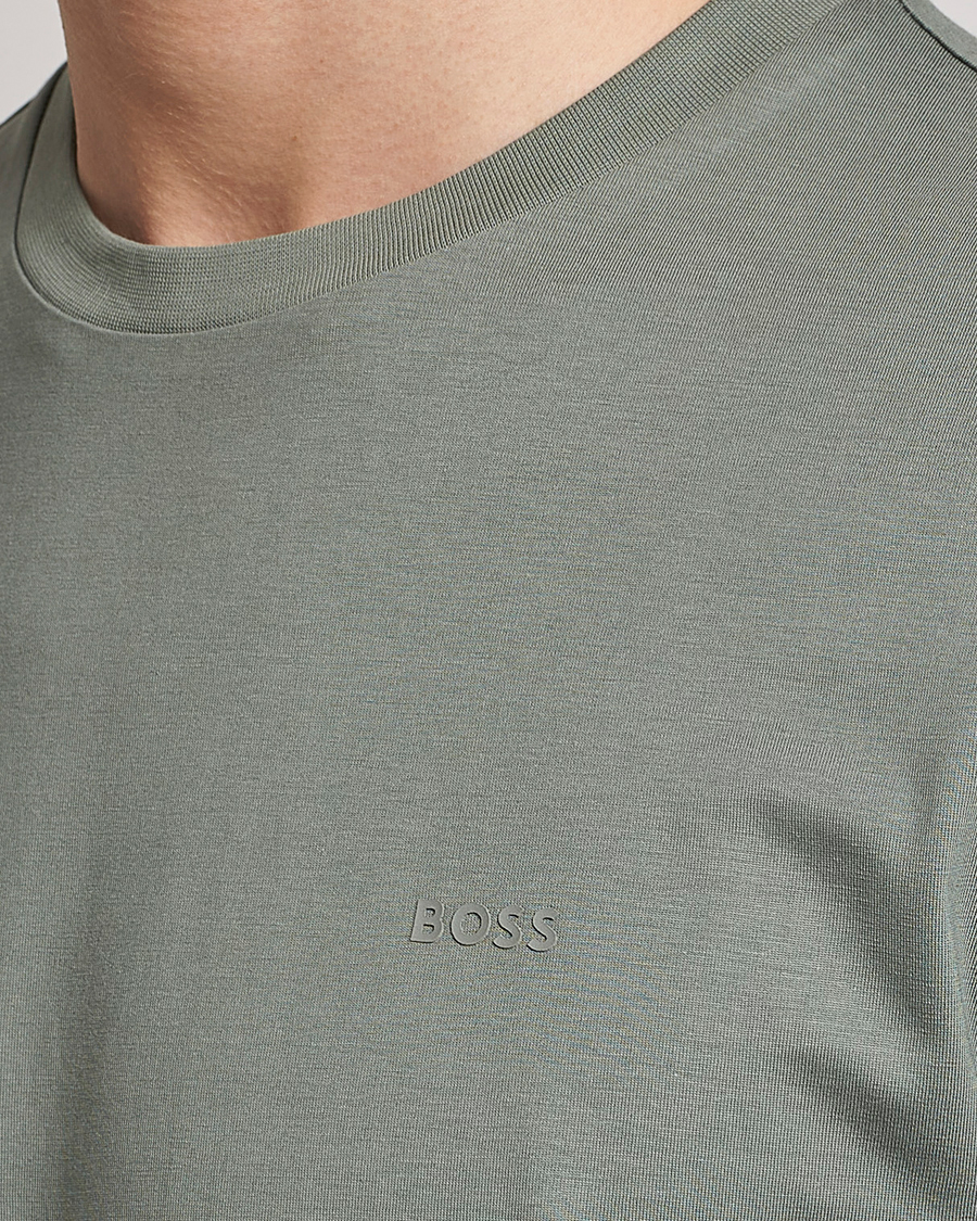 Men | T-Shirts | BOSS BLACK | Thompson Logo Crew Neck T-Shirt Open Green