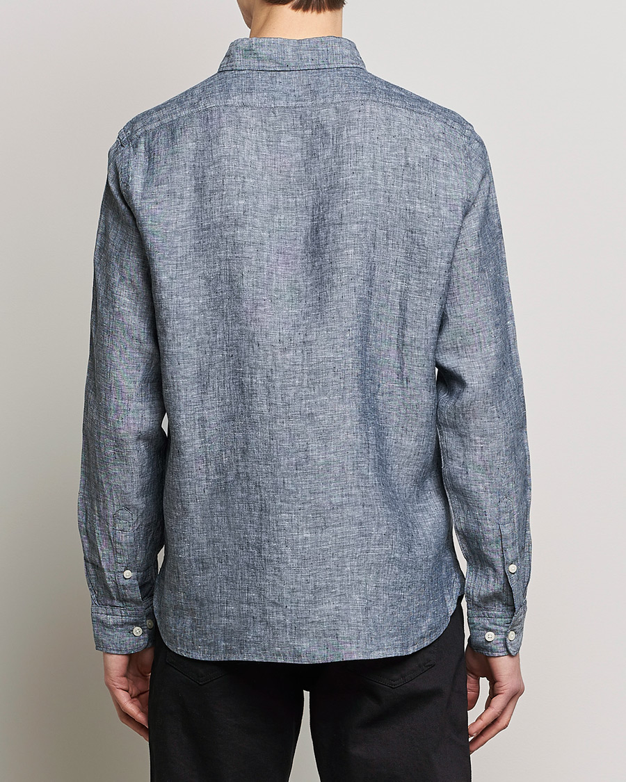 Men | Shirts | BOSS BLACK | Liam Linen Shirt Dark Blue