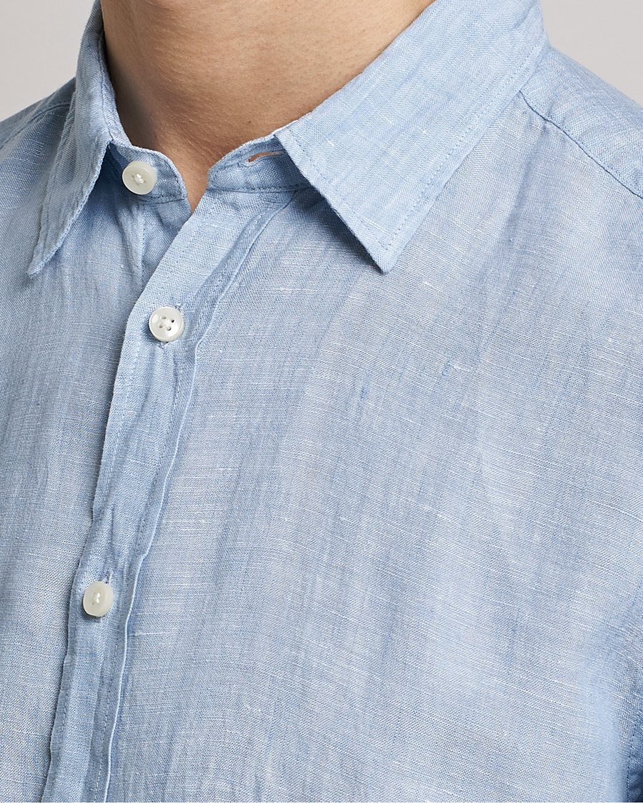 Men | Shirts | BOSS BLACK | Liam Linen Shirt Open Blue