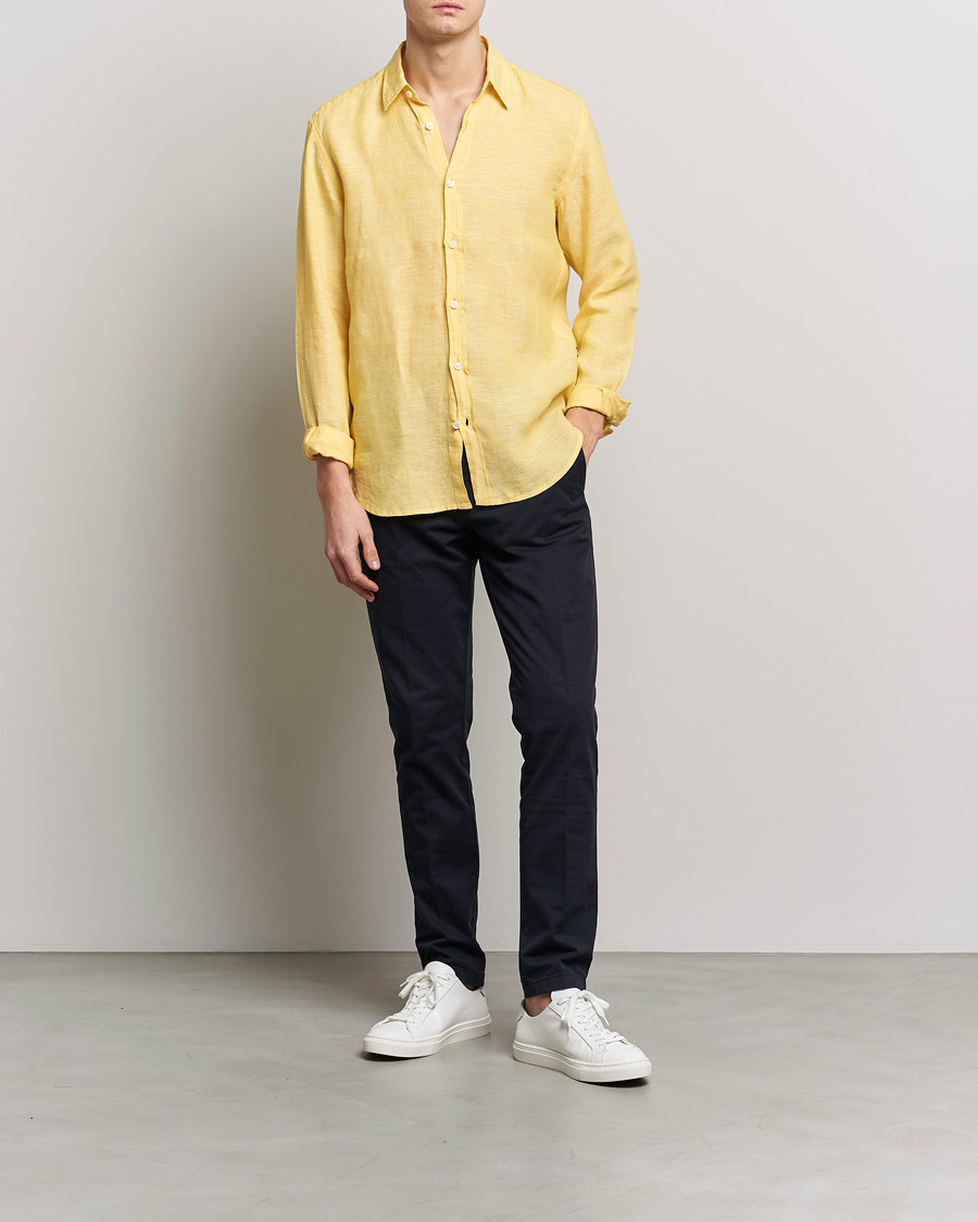 Men | Shirts | BOSS BLACK | Liam Linen Shirt Bright Yellow
