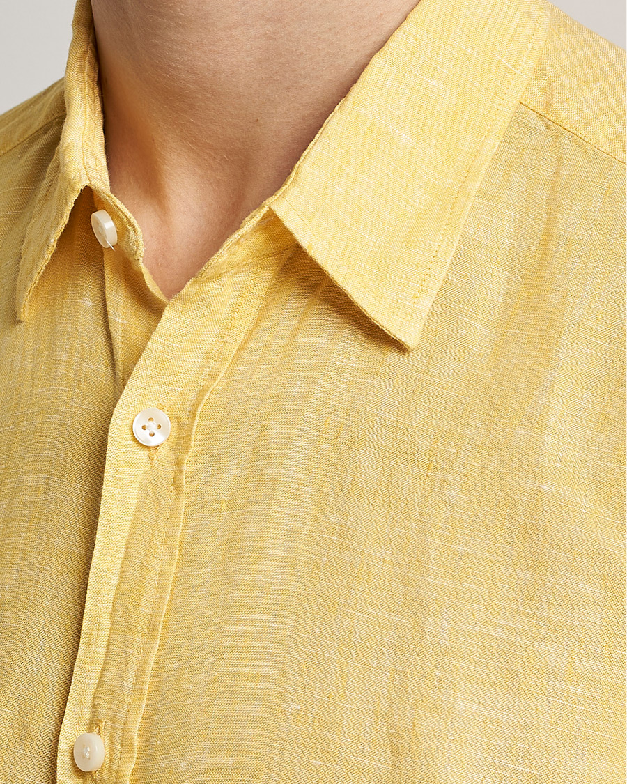 Men | Shirts | BOSS BLACK | Liam Linen Shirt Bright Yellow