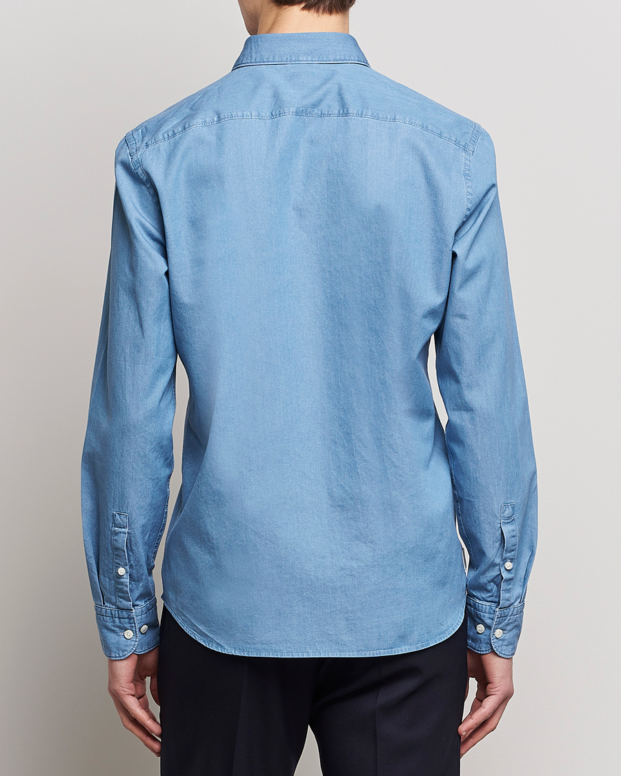 Men | Shirts | BOSS BLACK | Hal Slim Fit Denim Shirt Open Blue