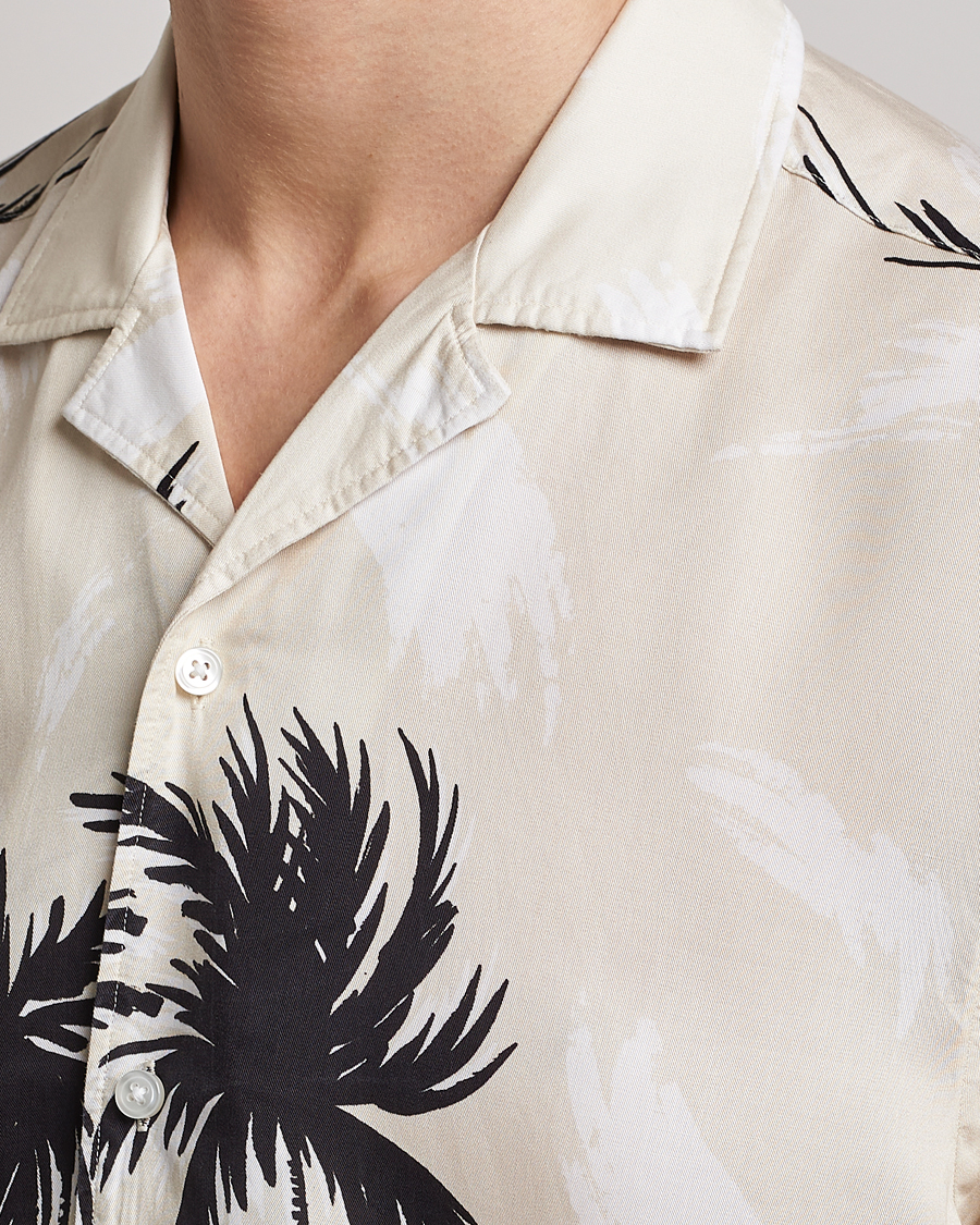 Men | Shirts | BOSS BLACK | Lars Printed Resort Collar Shirt Open White