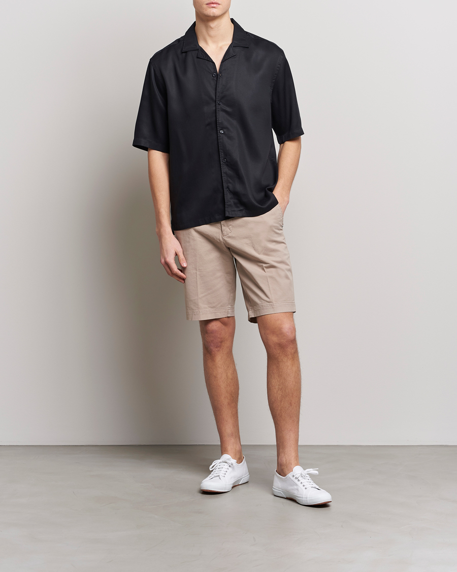 Men | Shirts | BOSS BLACK | Lars Resort Collar Short Sleeve Black