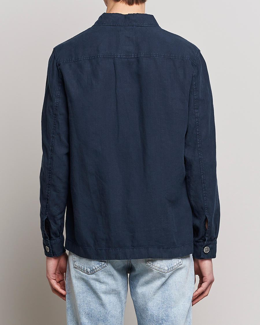 Men | Shirts | BOSS BLACK | Carper Linen Overshirt Dark Blue