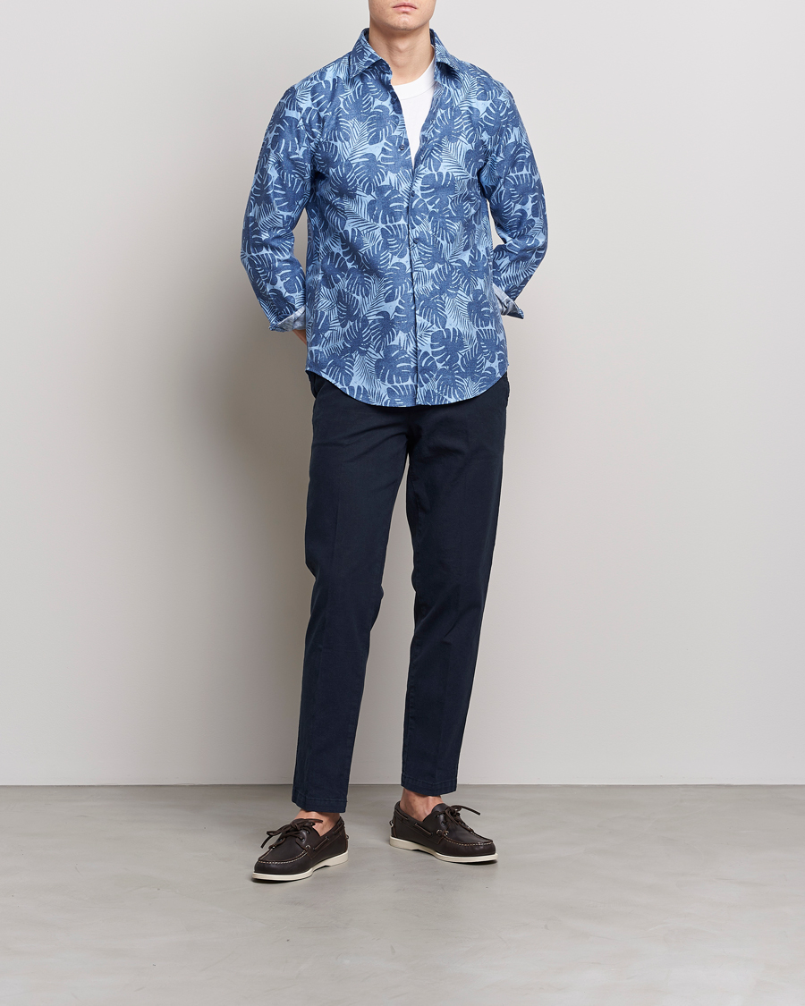 Men | Trousers | BOSS BLACK | Kane Cotton/Linen Drawstring Trousers Dark Blue