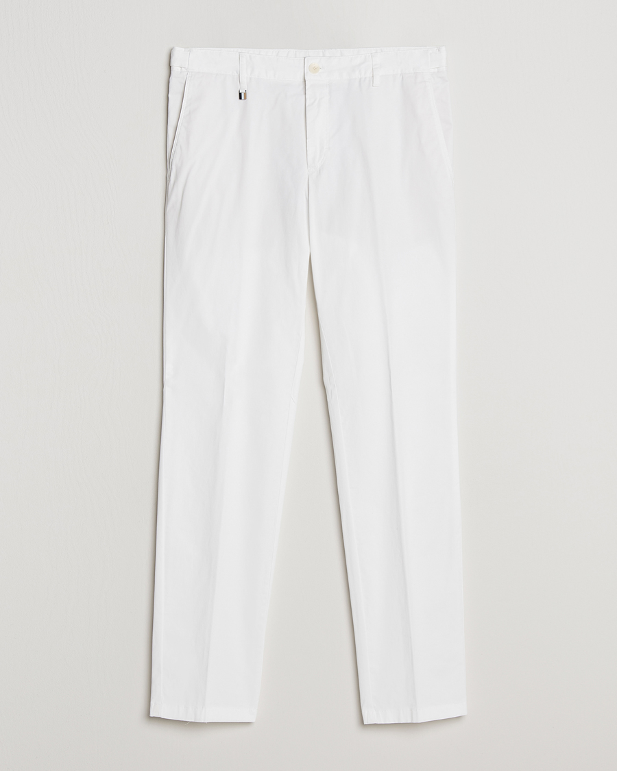 Men | Trousers | BOSS BLACK | Genius Cotton Trousers White