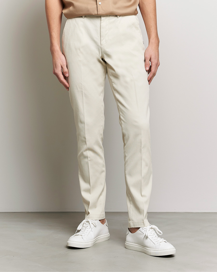 Men | Trousers | BOSS | Kaito1 Structured Trousers Open White
