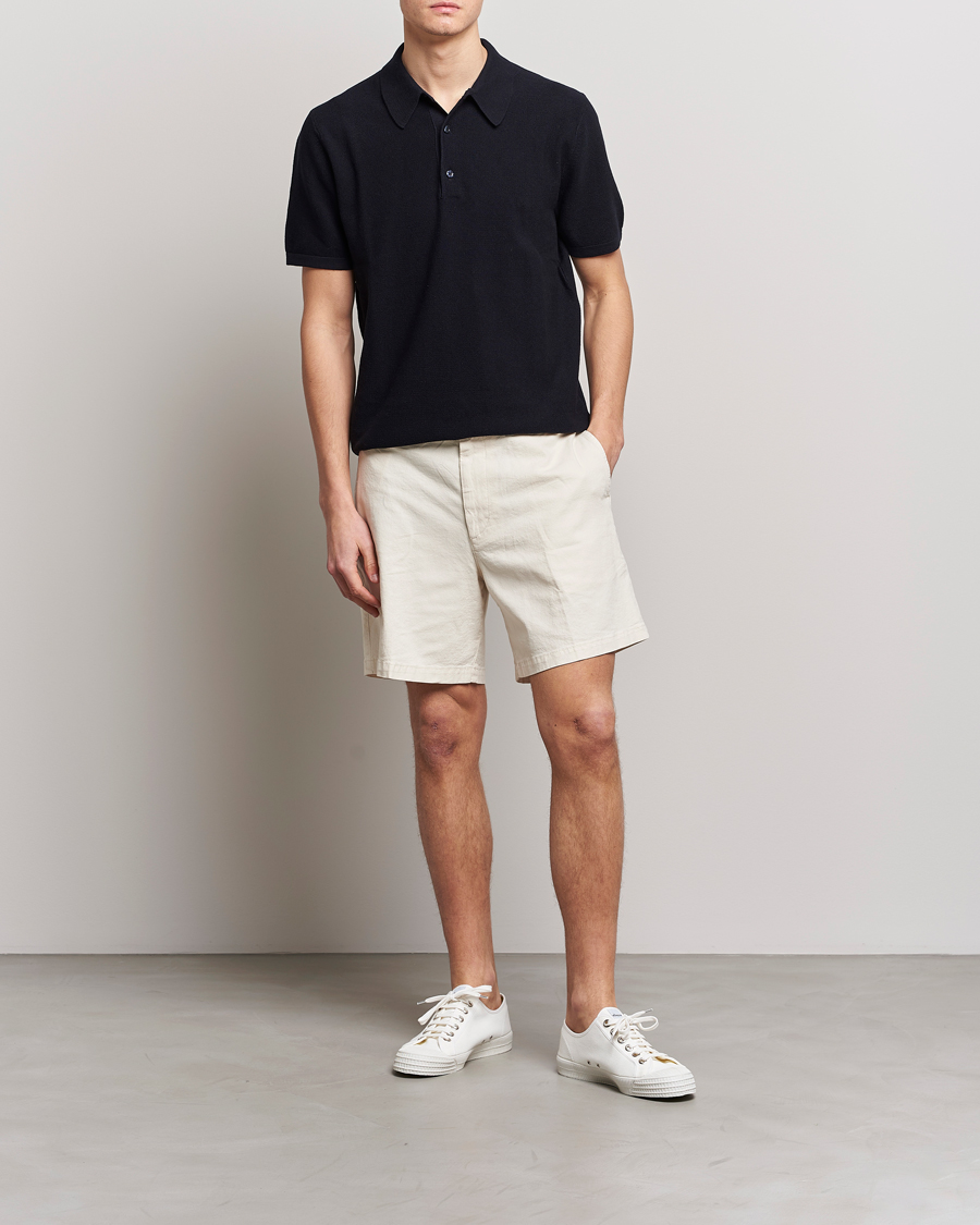 Men | Shorts | BOSS BLACK | Karlos Cotton/Linen Shorts Open White