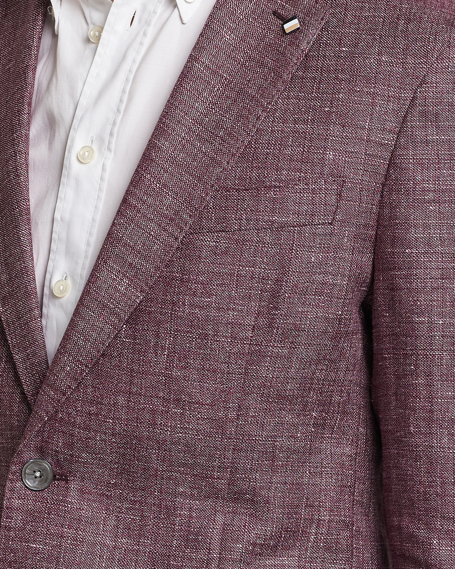 Men | Blazers | BOSS BLACK | Hanry Linen/Wool Blazer Dark Red