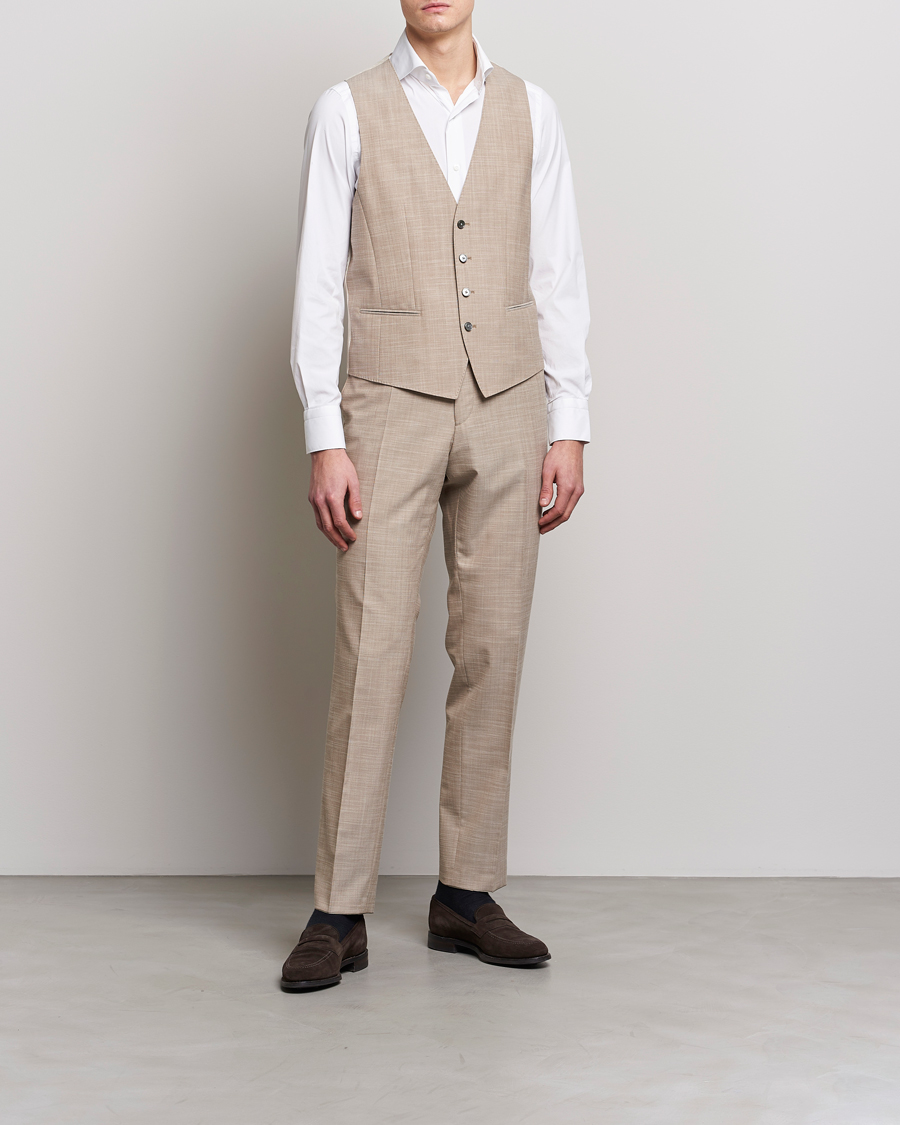 Men | Blazers | BOSS BLACK | Huge Wool/Cotton Vest Light Beige