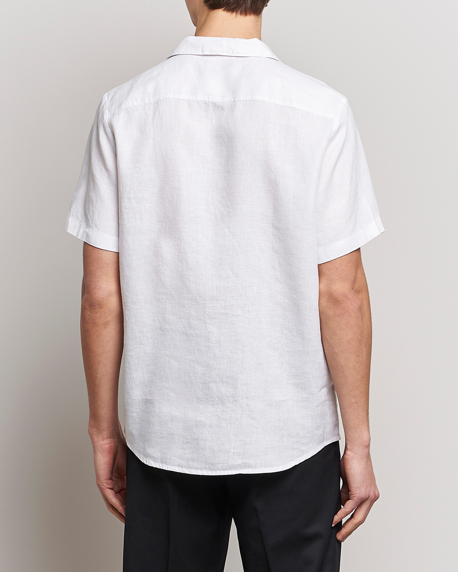 Men | Shirts | HUGO | Ellino Short Sleeve Linen Shirt Open White