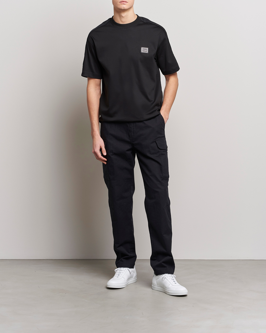 Men | T-Shirts | HUGO | Dalix Logo Crew Neck T-Shirt Black