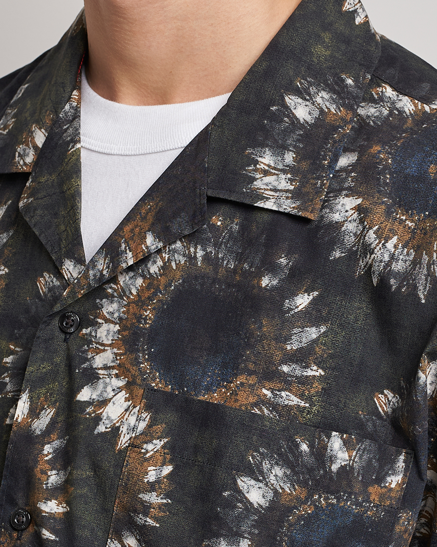 Men | Shirts | HUGO | Egeeno Printed Resort Collar Short Sleeve Shirt Green