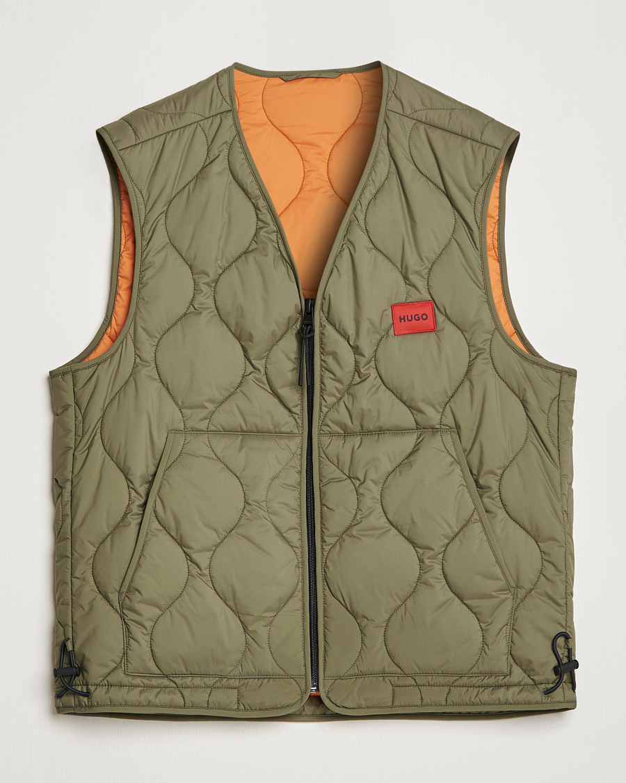 Men | Coats & Jackets | HUGO | Bethano Onion Quilt Vest Open Green