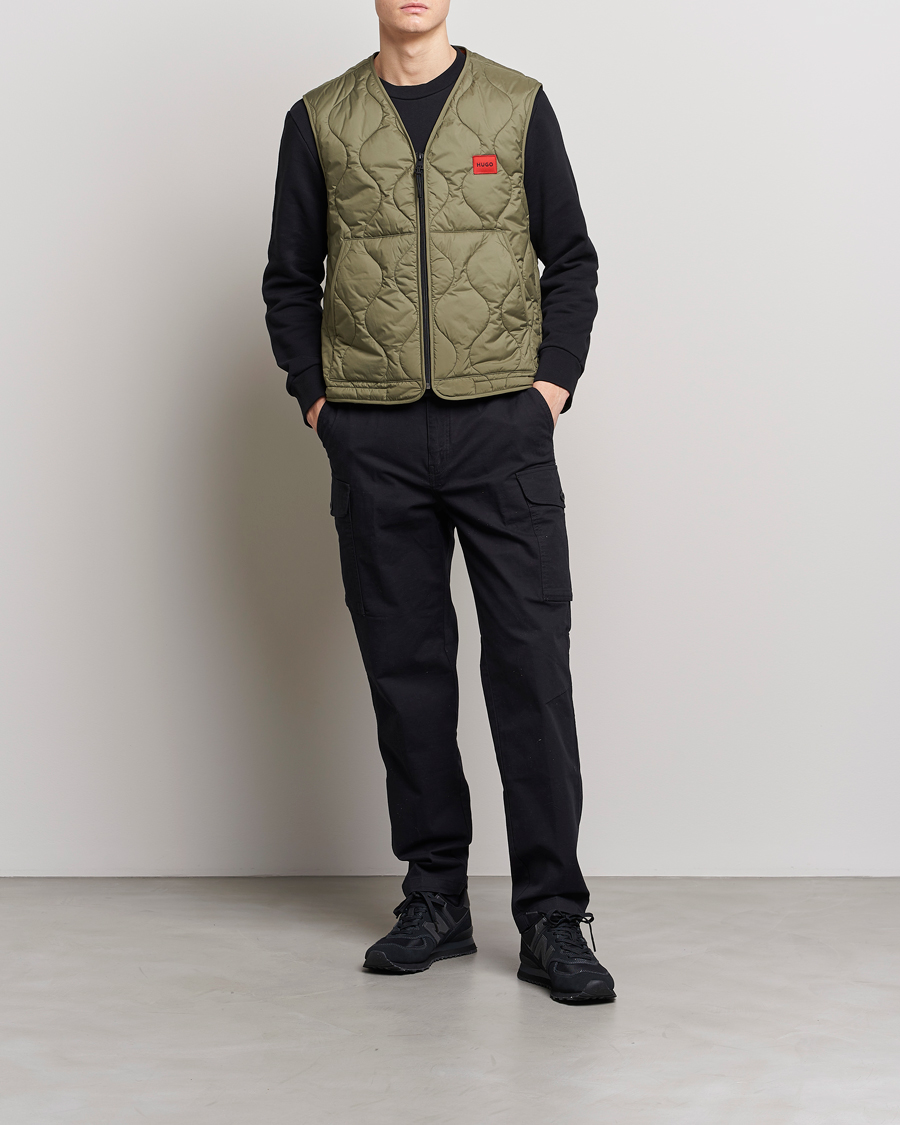 Men | Coats & Jackets | HUGO | Bethano Onion Quilt Vest Open Green