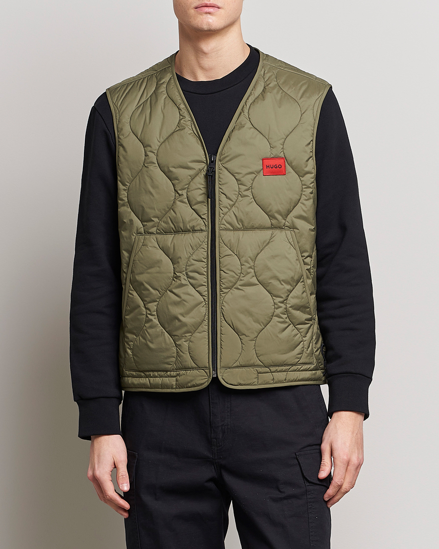 Men | Autumn Jackets | HUGO | Bethano Onion Quilt Vest Open Green