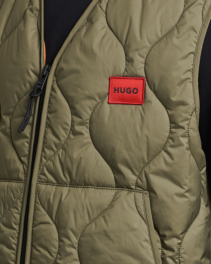 Men | Coats & Jackets | HUGO | Bethano Onion Quilt Vest Open Green