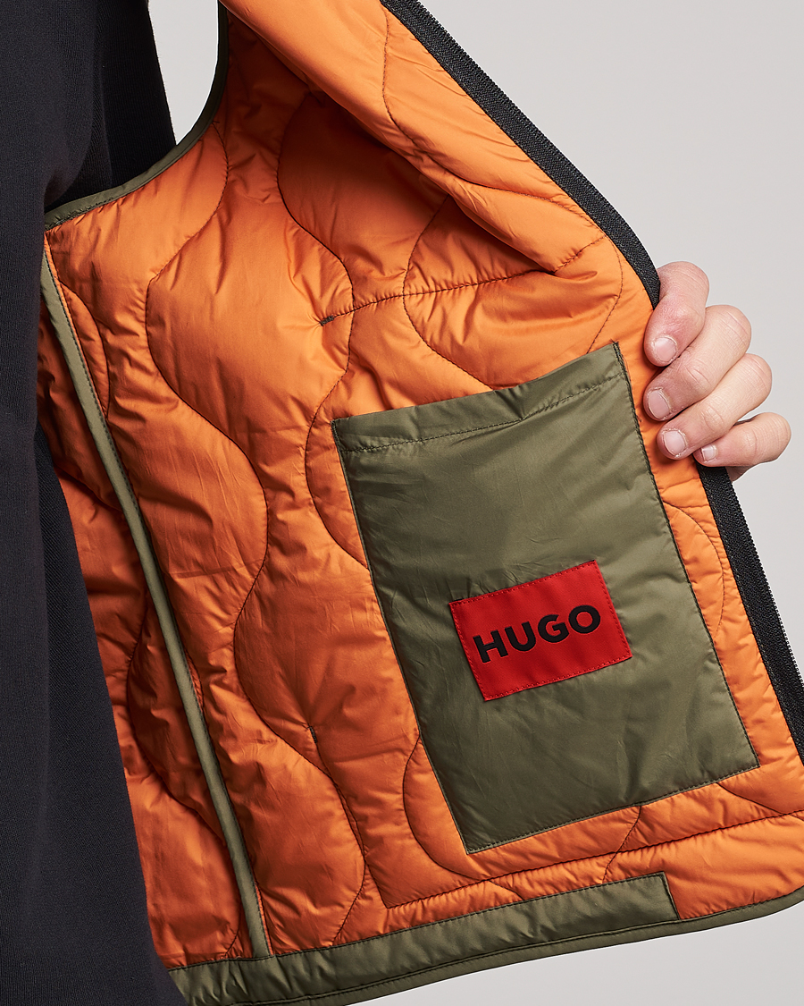 Men | Coats & Jackets | HUGO | Bethano Onion Quilt Vest Open Green