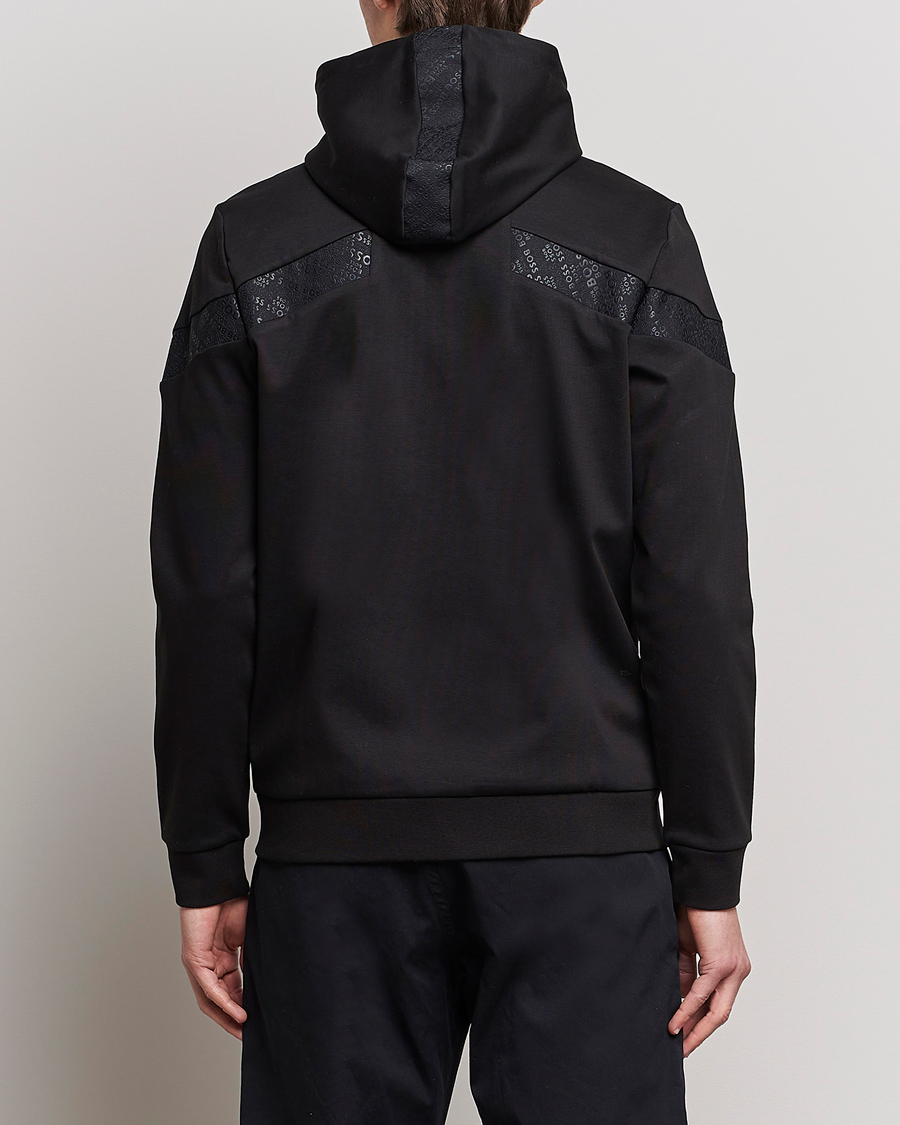 Men | Sweaters & Knitwear | BOSS GREEN | Saggy Mirror Full-Zip Hoodie Black