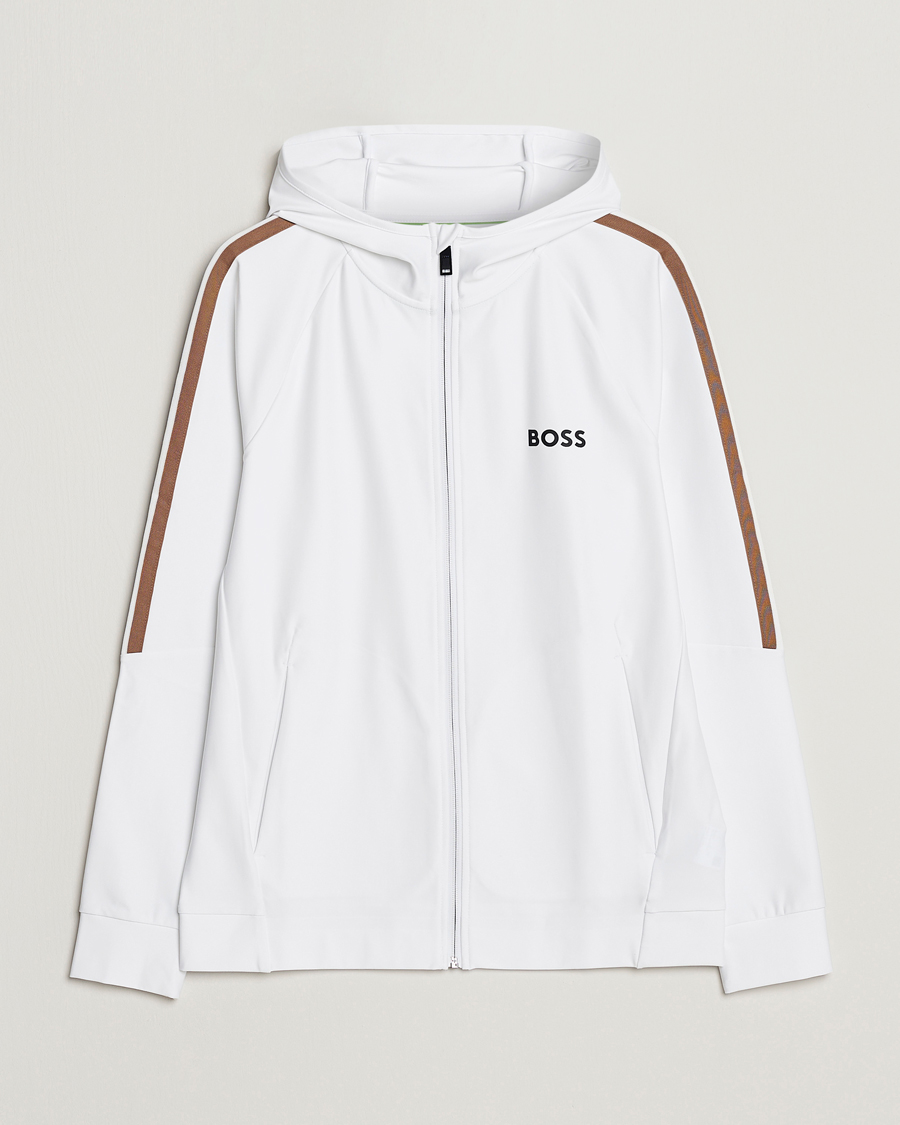 Men | Sweaters & Knitwear | BOSS GREEN | Sicon Performance Full-Zip Hoodie White