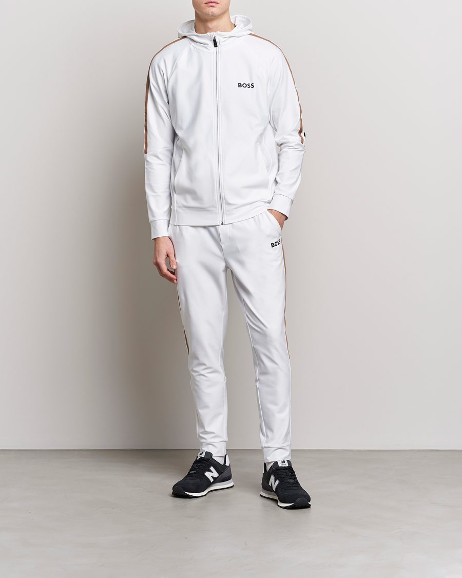 Men | Sweaters & Knitwear | BOSS GREEN | Sicon Performance Full-Zip Hoodie White